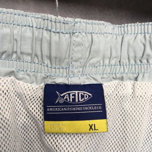 Aftco Mens Swim Trunks Shorts XL‎ Light Blue Mesh Liner Nylon Drawstring Pockets - Picture 5 of 10